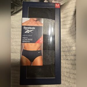 Reebok Men's Essential Comfort Black Briefs - 5 Pack